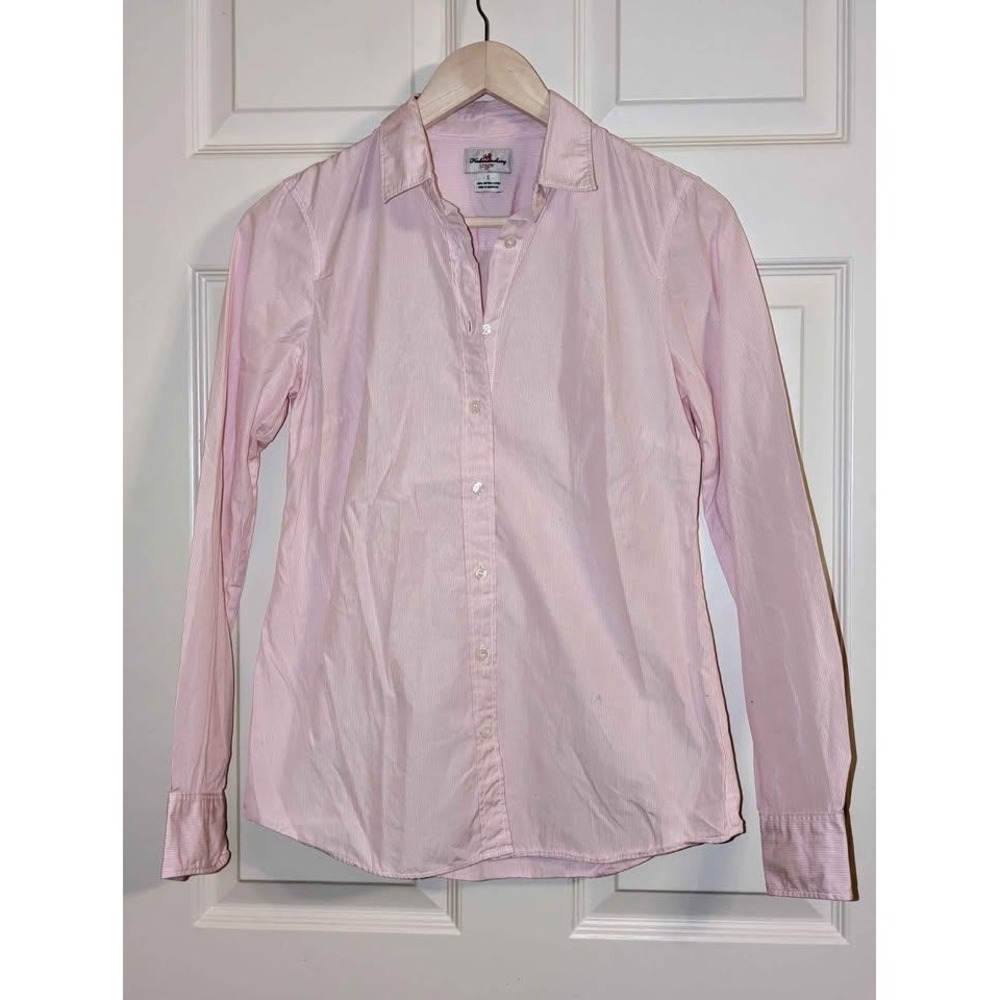 J.Crew Haberdashery Pink Stripe Button Down Shirt Womens Small‎ Classic Cotton